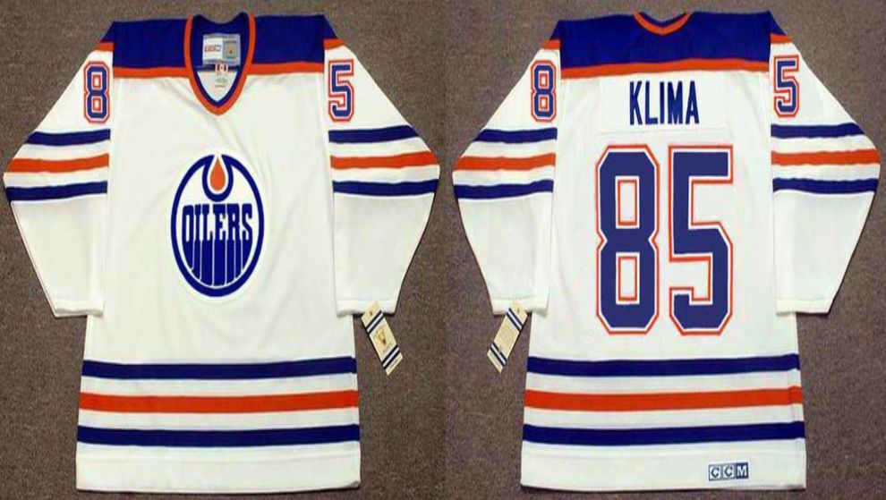 2019 Men Edmonton Oilers 85 Klima White CCM NHL jerseys